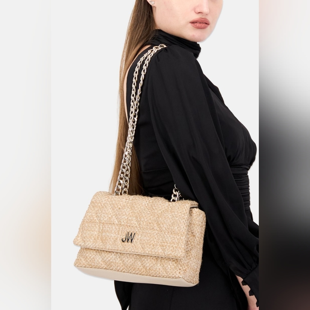 Jason Wu Straw Aria Quilted Chain Shoulder Bag